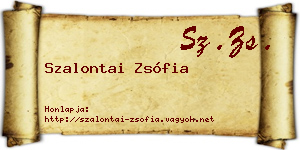Szalontai Zsófia névjegykártya