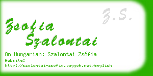 zsofia szalontai business card